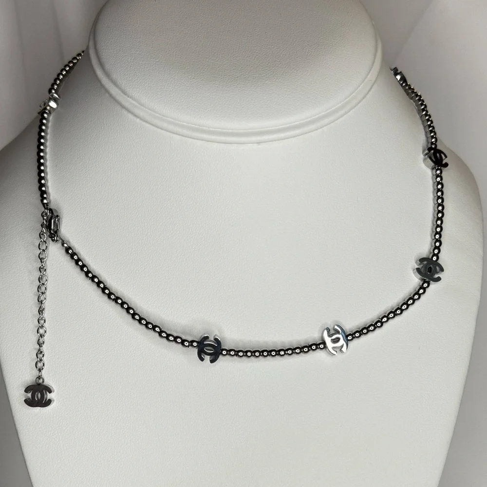 Luxury Chic Silver Charms Necklace
